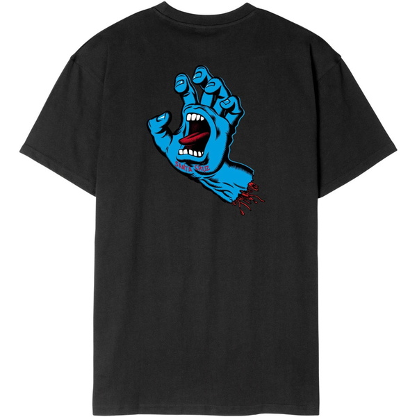 2026 Santa Cruz Mens Screaming Hand Chest T-Shirt SCA-TEE-13927 - Black